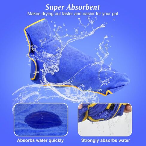 Dog Towl Bathrobe Dog Robes for After Bath Large Dog Towels for Drying Coat -Microfibre Fast Drying Super Absorbent Pet Towel for Swimming (X-Large, Blue) in Saudi Arabia