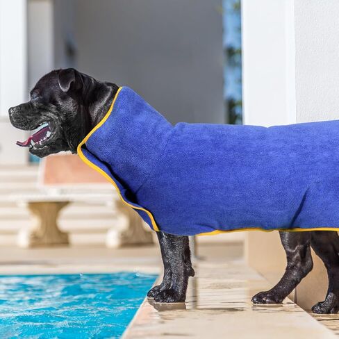 Dog Towl Bathrobe Dog Robes for After Bath Large Dog Towels for Drying Coat -Microfibre Fast Drying Super Absorbent Pet Towel for Swimming (X-Large, Blue) in Saudi Arabia