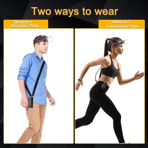 مصباح أمامي قابل لإعادة الشحن، مصباح أمامي فائق السطوع 100000 لومن، مصابيح أمامية LED قوية للبالغين، وضعان لمصابيح الرأس للتخييم في الهواء الطلق وصيد الأسماك والمشي لمسافات طويلة in Kuwait