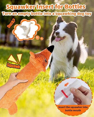 Dog Toys, Squeaky Plush No Stuffing Crinkle Dog Toy for Small Medium Large Dogs, [3 Pack] Interactive Puppy Teething Water Bottle Dog Chew Toy in Saudi Arabia