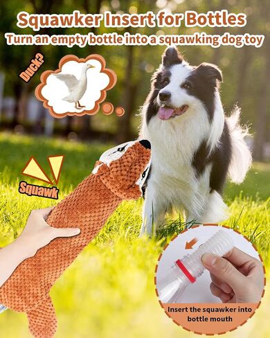 Dog Toys, Squeaky Plush No Stuffing Crinkle Dog Toy for Small Medium Large Dogs, [3 Pack] Interactive Puppy Teething Water Bottle Dog Chew Toy in Saudi Arabia