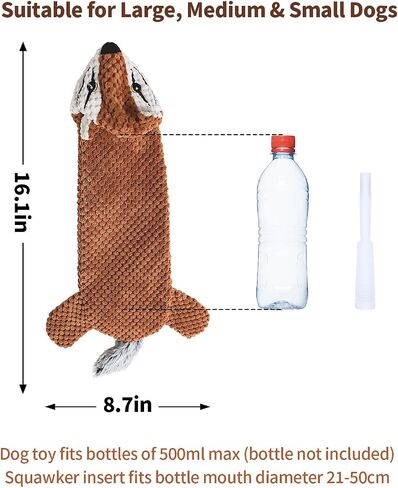 Dog Toys, Squeaky Plush No Stuffing Crinkle Dog Toy for Small Medium Large Dogs, [3 Pack] Interactive Puppy Teething Water Bottle Dog Chew Toy in Saudi Arabia