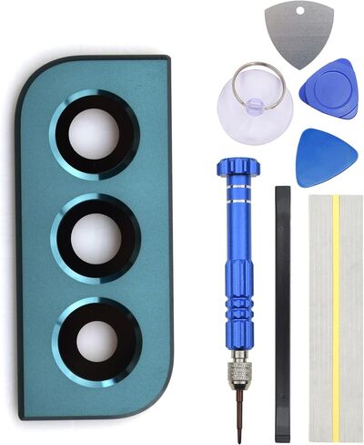 Green Rear Camera's Frame Replacement for Samsung Galaxy S22+ 5G with Camera's Glass Cover and Installation Tool Kit in Saudi Arabia