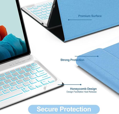 OYOSUOGG Galaxy Tab S9 Plus Case with Keyboard 12.4 Inch 2023, Magnetic Detachable Bluetooth Keyboard, Smart Folio Cover with S Pen Holder, Galaxy Tab S7 FE/S8 Plus Keyboard Case, Type-C Rechargeable in Saudi Arabia