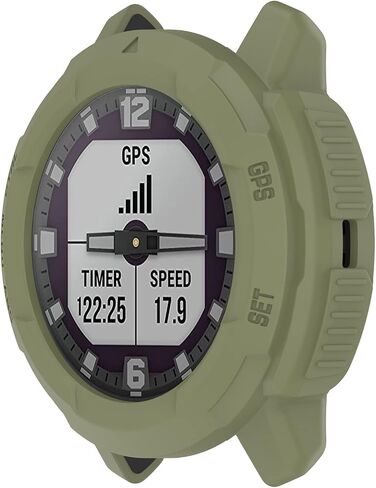 2 Pack Compatible for Garmin Instinct Crossover Case, Soft TPU Silicone Edge Rugged Shockproof Bumper Case Armor Frame Shell Watch Case Protective Case Cover for Garmin Instinct Crossover in Kuwait