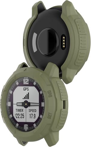 2 Pack Compatible for Garmin Instinct Crossover Case, Soft TPU Silicone Edge Rugged Shockproof Bumper Case Armor Frame Shell Watch Case Protective Case Cover for Garmin Instinct Crossover in Kuwait