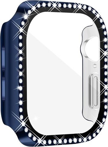 حافظات حماية صلبة بأحجار الراين من RICHONE مع واقي شاشة من الزجاج المقوى لساعة Apple Series 10 (2024) 42 مم، أغطية سوداء مقاومة للسقوط والخدش لساعة iWatch (شفاف، 42 مم) in Kuwait