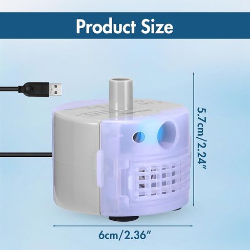 Cat Water Fountain Pump, Pet Fountain Pump DR-DC SMA-800 Motor Replacement Pump, Anti-Dry Burning Low Energy Consumption Ultra Quiet Drinking Pump for Kitten Dog Pet Fountain Dispenser in Saudi Arabia