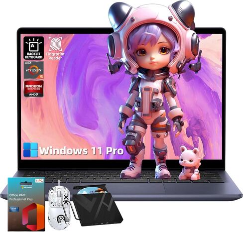 كمبيوتر محمول Dell Inspiron 2 في 1 يعمل باللمس - شاشة 14 بوصة FHD + لمس، معالج AMD Ryzen 5 8640HS، ذاكرة الوصول العشوائي DDR5 سعة 16 جيجابايت، SSD 1 تيرابايت، لوحة مفاتيح بإضاءة خلفية، نظام التشغيل Windows 11 Pro وترخيص Office مدى الحياة وملحقاته in Saudi Arabia