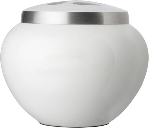 Pet Urn - Memorial Cremation Pet Urns for Dog and Cat Ashes, Hand Carved Mia Series Urn for Pets up to 40lbs (Medium, Cloud White, Pewter Paw) in Kuwait
