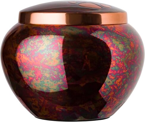Pet Urn - Memorial Cremation Pet Urns for Dog and Cat Ashes, Hand Carved Mia Series Urn for Pets up to 40lbs (Medium, Cloud White, Pewter Paw) in Kuwait