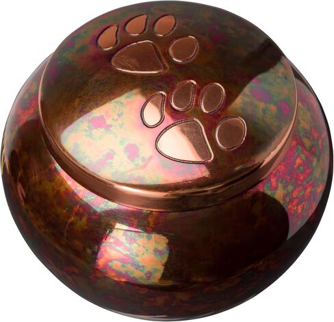 Pet Urn - Memorial Cremation Pet Urns for Dog and Cat Ashes, Hand Carved Mia Series Urn for Pets up to 40lbs (Medium, Cloud White, Pewter Paw) in Kuwait