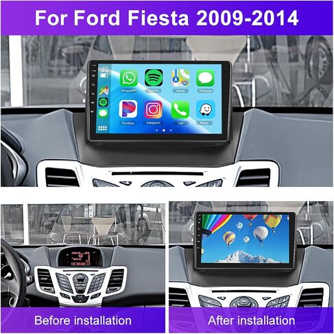 2G+64G Radio for Ford Fiesta 2009 2010 2011 2012 2013 2014, Rimoody Android 13 Car Stereo Carplay 9 Inch Touch Screen GPS Bluetooth FM HiFi WiFi Android Auto Mirror Link Backup Camera in Saudi Arabia