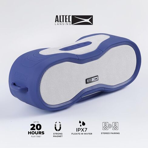 Altec Lansing BoomJacket XL Wireless Bluetooth Speaker, Magnetic Waterproof Speaker, IPX7 Outdoor Speaker with 24H Playtime, Portable Speaker with Carabiner, Mountable, Quick Charge (Periwinkle Blue) in Saudi Arabia