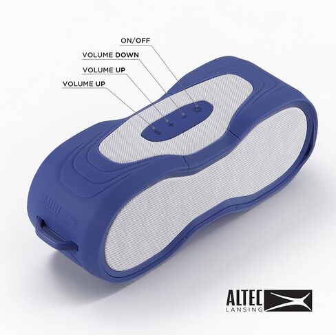 Altec Lansing BoomJacket XL Wireless Bluetooth Speaker, Magnetic Waterproof Speaker, IPX7 Outdoor Speaker with 24H Playtime, Portable Speaker with Carabiner, Mountable, Quick Charge (Periwinkle Blue) in Saudi Arabia