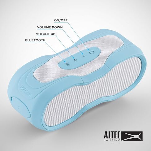Altec Lansing BoomJacket XL Wireless Bluetooth Speaker, Magnetic Waterproof Speaker, IPX7 Outdoor Speaker with 24H Playtime, Portable Speaker with Carabiner, Mountable, Quick Charge (Periwinkle Blue) in Kuwait