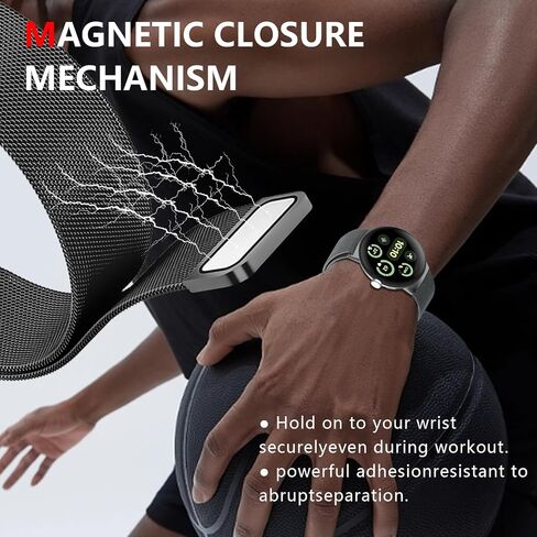 أحزمة مغناطيسية من الفولاذ المقاوم للصدأ متوافقة مع ساعة Google Pixel Watch 3 مقاس 45 مم (2024)، مشبك شبكي بديل بحزام معدني للرجال والنساء لساعة Google Pixel 3 in Saudi Arabia