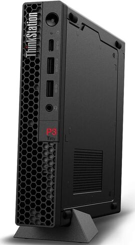 كمبيوتر مكتبي صغير Lenovo ThinkStation P3 Tiny Workstation (Intel i5-13500 vPro 14-Core، 16GB DDR5 4800MHz RAM، 512GB SSD، Intel UHD 770، WiFi، Bluetooth، أسود، Win 11 Pro) in Saudi Arabia