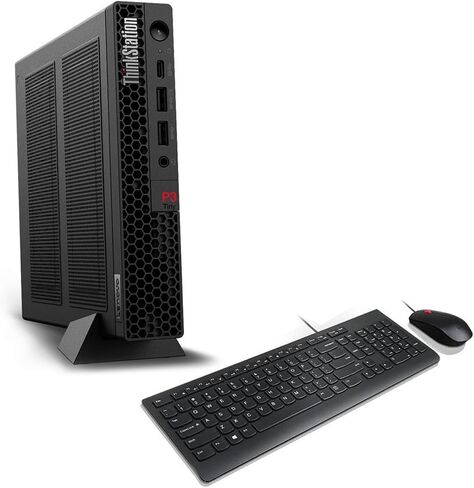كمبيوتر مكتبي صغير Lenovo ThinkStation P3 Tiny Workstation (Intel i5-13500 vPro 14-Core، 16GB DDR5 4800MHz RAM، 512GB SSD، Intel UHD 770، WiFi، Bluetooth، أسود، Win 11 Pro) in Saudi Arabia