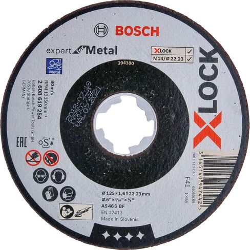 Bosch Professional Straight Cutting Disc Expert (for Metal, X-LOCK, Diameter 115 mm, Bore Diameter: 22.23 mm, Thickness: 1.6 mm) in Saudi Arabia