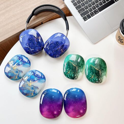 1 Pair Case Cover for AirPods Max Headphones,Marble Pattern TPU Case Fit Designed for AirPods Max in Saudi Arabia