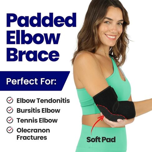 Elbow Pad Bursitis Elbow Brace | Padded Elbow Compression Sleeve for Bursitis | Elbow Tendonitis Relief Wrap | Tennis Elbow Brace for Men Women | Elbow Sleeve Protector | Elbow Joint Cushion Arm Brace (Small/Medium) in Saudi Arabia
