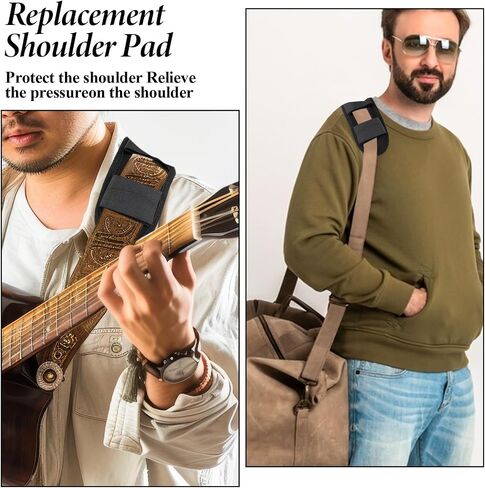 2pack Shoulder Strap Pad Backpack Strap Pads, Tactical Vest Shoulder Pad, Guitar Pad Breathable Decompression Soft Cushion Pads Removable Fit Bag Backpack Satchel Tactical 3.3" Sling Bag Black in Saudi Arabia