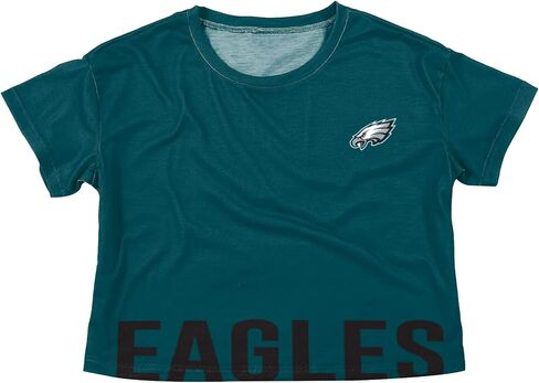 FOCO Women's NFL Team Logo Ladies Fashion Crop Top Shirt, Bottom Line, Medium in Saudi Arabia