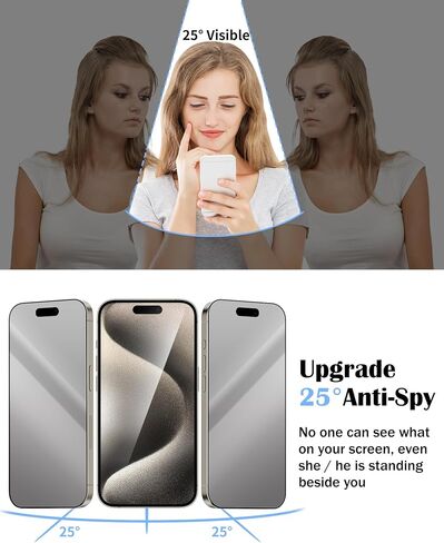 2 Pack Mirror Screen Protector for iPhone 14 and iPhone 13/13 Pro Tempered Glass Mirrored Effect Anti-Spy Full Coverage Easy Installation Frame 9H Hardness Anti-Scratch 6.1 inch (Silver) in Saudi Arabia
