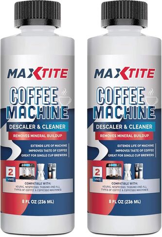 مزيل الترسبات ومنظف ماكينة القهوة MAXTITE (8 أونصة) - صُنع في الولايات المتحدة الأمريكية - حل عالمي لإزالة الترسبات من أجل Keurig وNespresso وDelonghi وجميع ماكينات القهوة والإسبريسو ذات الاستخدام الواحد in Kuwait