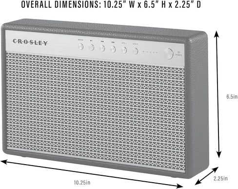 Crosley CR3112A-BK Montero Portable Rechargeable Bluetooth Speaker with USB Phone Charger, Black in Kuwait