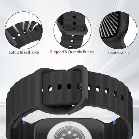 Sport Bands for Apple Watch Band 40mm 41mm 42mm 38mm 45mm 44mm 46mm iWatch Wristband for Women Men,Waterproof Soft Silicone Strap for Apple Watch Series 10 9 8 7 6 5 4 3 SE 2nd Ultra/2 49mm 41 45 mm in Saudi Arabia