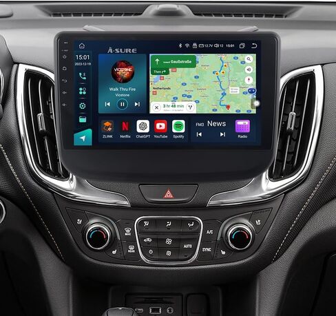 ASURE 8core 4+64GB راديو ستيريو للسيارة متوافق مع موديلات شيفروليه إكوينوكس 2018، 2019، 2020، وحدة ملاحة بنظام تحديد المواقع العالمي (GPS) مقاس 10.1 بوصة مع Carplay Android Auto، شاشة لمس 1280x800 in Kuwait