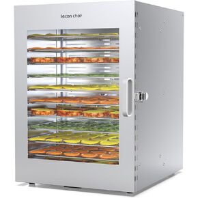 Food Dehydrator Machine, 12 Stainless Steel Trays Food-Dryer 24H Timer & 194ºF Temperature Control 1000W Dehydrators for Jerky, Herb, Meat, Fruit, Pet Treats