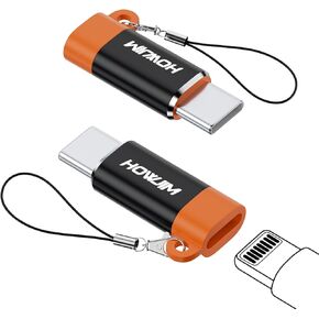 Lightning to USB C Adapter 2Pack,Lightning Female to USB C Male Adapter,PD27W/66W Fast Charging&Transfer,i-Phone15 16Pro/Max/Plus,i-Pad,G-alaxy,Type C Charger Converter Cable,Not for A-udio/OTG Silver