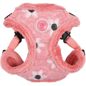 Pinkaholic New York Nanala Comfort Dog Harness Step-in Warm Winter Flower Pattern for Small Dog, Indian Pink, Small