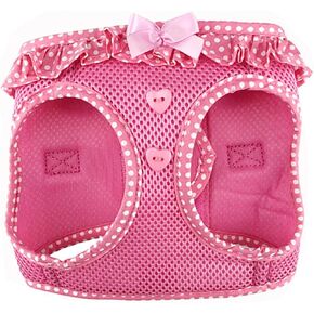 DOGGIE DESIGN American River Choke Free Dog Harness (S, Pink Polka Dot)