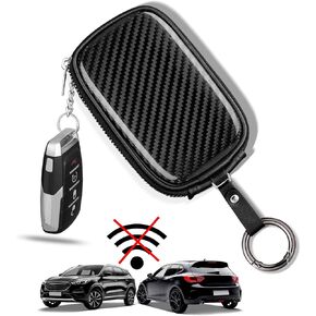 Faraday Key Fob Protector Carbon Fiber Car Key Shielding Bag for RFID Signal Blocking Anti-Theft Accessory for RFID Blocking Car Key Pouch Anti-Theft Car Security Cage