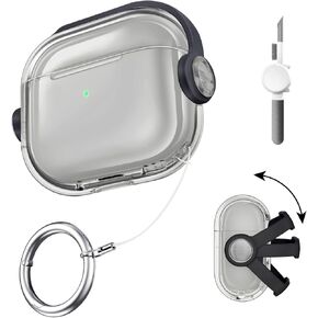 MAGIC JOHN Compatible AirPods pro2 Generation Case Cover, Soft TPU AirPods pro2 Case, Shockproof Protective Case with Keychain for Apple AirPods pro2 Case for Women Men - Black