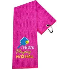 Pickleball Towels for Women - Microfiber Cotton Athletic Towels with Peg Embroidered Towel - Funny Gifts for Pickleball Lovers