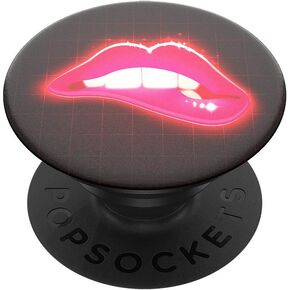 PopSockets: حامل ومقبض PopGrip الموسع مع جزء علوي قابل للتبديل للهواتف والأجهزة اللوحية - شفاه نيون in Kuwait
