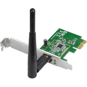 ASUS (PCE-N10) Wireless-N Network Adapter (150Mbps Transmit / 150Mbps Receive) with PCI-E Interface, Include Full Height and Low Profile bracket, WPS Button Support