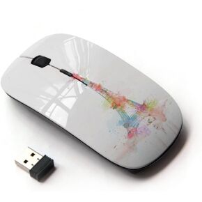 [ Optical 2.4G Wireless Mouse ] Tower Paris Watercolor Minimalist