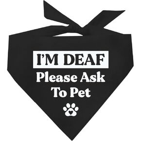 I'm Deaf Please Ask to Pet Dog Bandana (Red, OS 584)