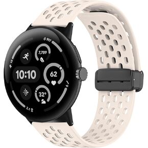 Magnetic Anti Sweat Sport Bands Compatible with Google Pixel Watch 3 41mm/Google Pixel Watch 2/Google Pixel Watch, Soft Silicone strap Waterproof Breathable Band for Men Women in Kuwait