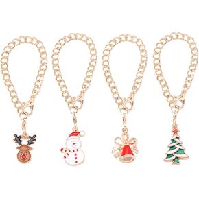 LUOTIVON 4PCS Christmas Charm Accessories for Stanley Cup XMAS Keychain Handle Charm for Stanley Tumbler for Women