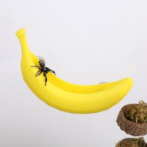 Jumping Spider Hide,Hidden Shelter for Jumping Spiders, Safe Material, 3D Printed Feeding Device, Magnetic Small Animal Enclosure Decorative Accessory (Yellow)