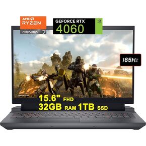 DELL G15 5535 Gaming Laptop 15.6" FHD 165Hz (100% sRGB) AMD Zen4 Octa-core Ryzen 7 7840HS Processor (Beats i7-12700H) 32GB RAM 1TB SSD GeForce RTX 4060 8GB Graphic Backlit USB-C Win11