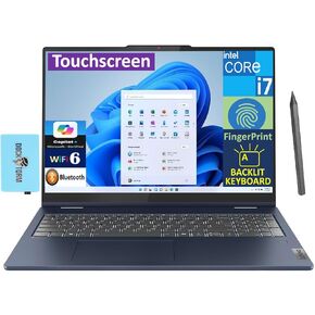 Lenovo IdeaPad 5i School & Business 2-in-1 Laptop 16.0" Touchscreen IPS WUXGA Display (Intel Core 7 150U, 16GB LPDDR5X, 1TB SSD, Active Pen, Backlit KB, Win 11 Home) w/DKZ USB Port Expander