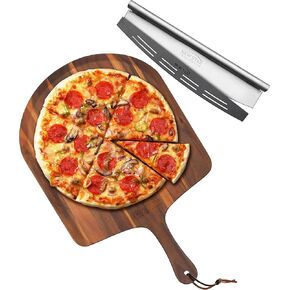 New Star Foodservice 1026344 Professional Pizza Cutter and Peel Combo